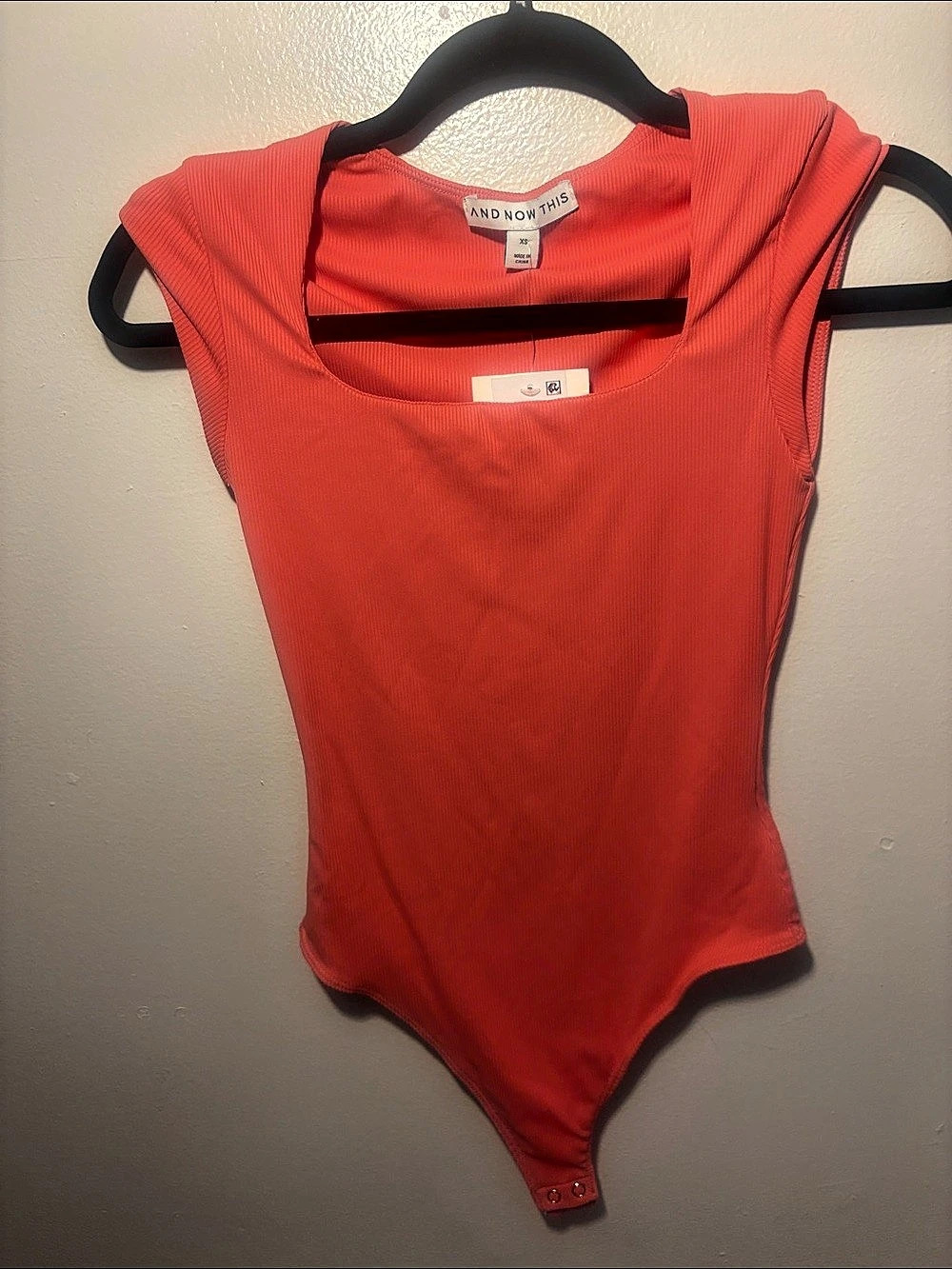 And Now This Ribbed Bodysuit in Orange Size XS Like New